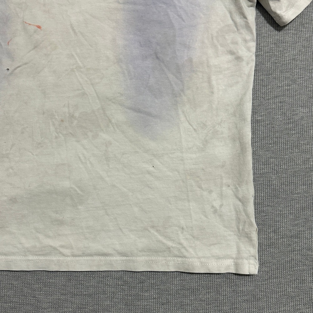 Off-White 888 Arrows Logo Tie Dye Distressed Graphic T-Shirt White Purple Mens L - Picture 6 of 13